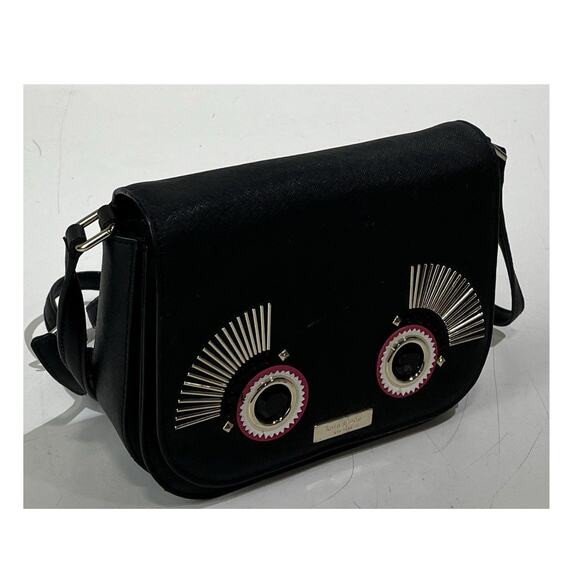 Kate Spade New York Warm And Fuzzy Monster Large Carsen Crossbody Bag Black EUC - Picture 1 of 14